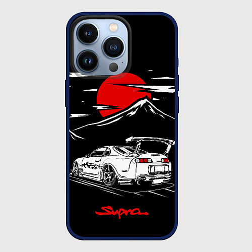 Чехол iPhone 13 Pro Тойота супра - JDM Style / 3D-Тёмно-синий – фото 1