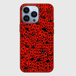 Чехол для iPhone 13 Pro Нашествие божьих коровок, цвет: 3D-красный