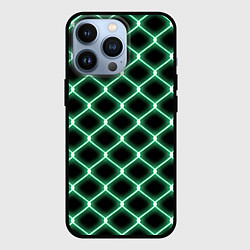 Чехол для iPhone 13 Pro Зелёная неоновая сетка, цвет: 3D-черный