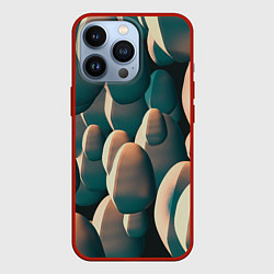 Чехол для iPhone 13 Pro Множество абстрактных летающих камней, цвет: 3D-красный