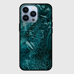 Чехол для iPhone 13 Pro Волны абстрактной воды и красок, цвет: 3D-черный