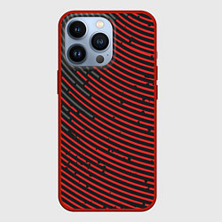 Чехол для iPhone 13 Pro Красно-серые круги, цвет: 3D-красный