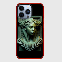 Чехол для iPhone 13 Pro Нейросеть - барельеф античной девушки, цвет: 3D-красный