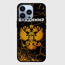 Чехол для iPhone 13 Pro Владимир и зологой герб РФ, цвет: 3D-черный