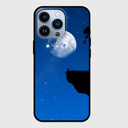 Чехол для iPhone 13 Pro На краю пропасти под луной, цвет: 3D-черный