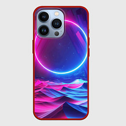 Чехол для iPhone 13 Pro Круг и разноцветные кристаллы - vaporwave, цвет: 3D-красный