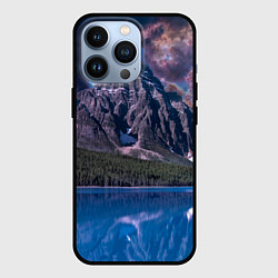 Чехол для iPhone 13 Pro Горы и лес у озера, цвет: 3D-черный