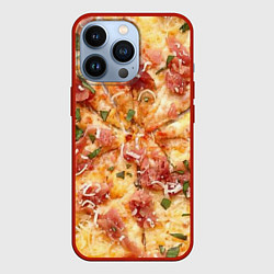 Чехол для iPhone 13 Pro Вкусная пицца, цвет: 3D-красный