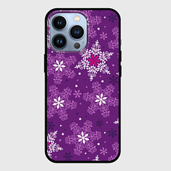 Чехол для iPhone 13 Pro Violet snow, цвет: 3D-черный
