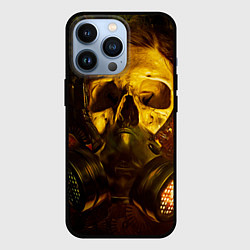Чехол для iPhone 13 Pro Череп с противогазом, цвет: 3D-черный