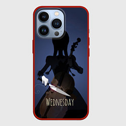 Чехол для iPhone 13 Pro Wednesday & Violin, цвет: 3D-красный