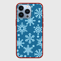 Чехол для iPhone 13 Pro Blue snow, цвет: 3D-красный