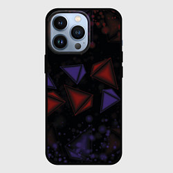 Чехол для iPhone 13 Pro Красные и синие треугольники, цвет: 3D-черный