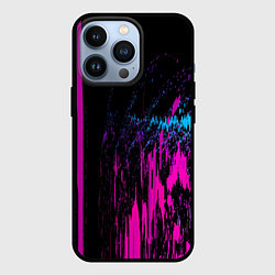 Чехол для iPhone 13 Pro Фиолетовые линии и нейроны, цвет: 3D-черный