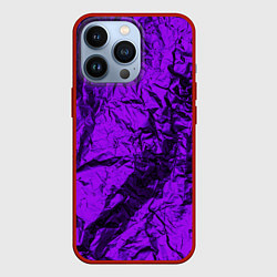 Чехол для iPhone 13 Pro Фиолетовая фольга, цвет: 3D-красный