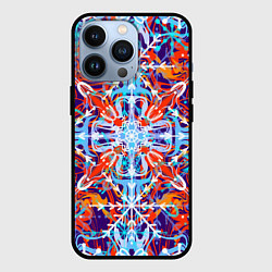 Чехол для iPhone 13 Pro Яркий зимний разноцветный, цвет: 3D-черный