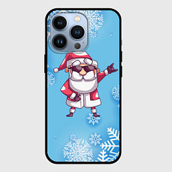 Чехол для iPhone 13 Pro Крутой Дед Мороз - снежинки, цвет: 3D-черный