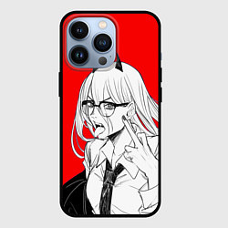 Чехол для iPhone 13 Pro Бизнес-леди Пауэр: Человек-бензопила, цвет: 3D-черный