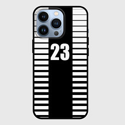 Чехол для iPhone 13 Pro Черно белый полосатый фон, цвет: 3D-черный