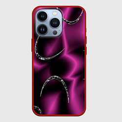 Чехол для iPhone 13 Pro Снежный месяц на ткани, цвет: 3D-красный