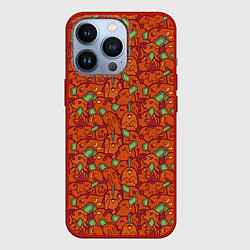 Чехол для iPhone 13 Pro Почита узор, цвет: 3D-красный