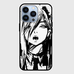 Чехол для iPhone 13 Pro Человек - бензопила: Пауэр, цвет: 3D-черный