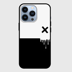 Чехол для iPhone 13 Pro Черно-белый X, цвет: 3D-черный