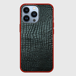 Чехол для iPhone 13 Pro Кожа крокодила - fashion, цвет: 3D-красный