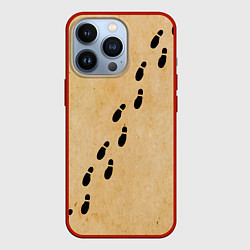 Чехол для iPhone 13 Pro Следы мародеров на пергаменте, цвет: 3D-красный
