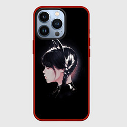 Чехол для iPhone 13 Pro Wednesday black kitty, цвет: 3D-красный