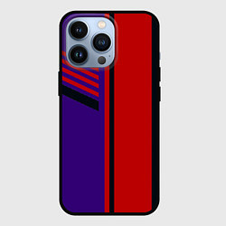 Чехол для iPhone 13 Pro Красные полосы на чёрном, цвет: 3D-черный