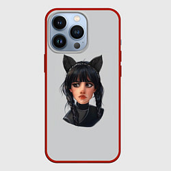 Чехол iPhone 13 Pro Wednesday white cat