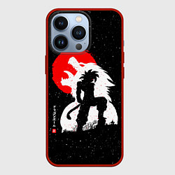 Чехол для iPhone 13 Pro Dragon Ball красная луна и Гоку, цвет: 3D-красный
