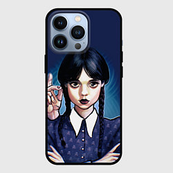 Чехол для iPhone 13 Pro Дочь Аддамсов - Уэнсдэй с рукой, цвет: 3D-черный