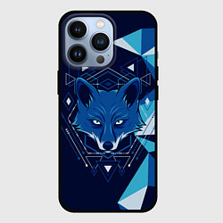 Чехол для iPhone 13 Pro Голова синей лисы, цвет: 3D-черный
