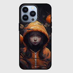 Чехол для iPhone 13 Pro Девочка в оранжевой толстовке, цвет: 3D-черный