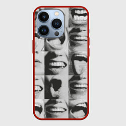 Чехол для iPhone 13 Pro Принт с частью лица, цвет: 3D-красный