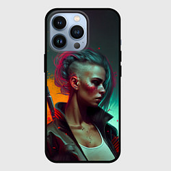 Чехол для iPhone 13 Pro Cyberpunk girl art, цвет: 3D-черный