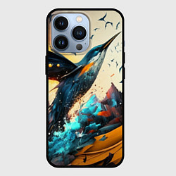 Чехол для iPhone 13 Pro Арт абстракция - птица, цвет: 3D-черный