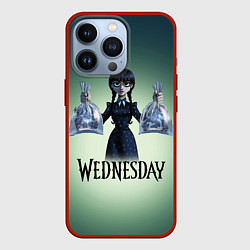 Чехол для iPhone 13 Pro Уэнсдэй с пираньями, цвет: 3D-красный