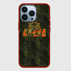 Чехол для iPhone 13 Pro Давид камуфляж, цвет: 3D-красный