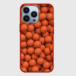 Чехол для iPhone 13 Pro Баскетбольные мячи, цвет: 3D-красный