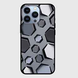 Чехол для iPhone 13 Pro Металик - разрезы доспех, цвет: 3D-черный