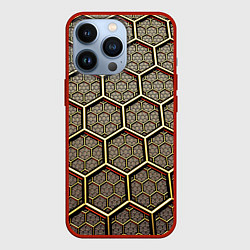 Чехол для iPhone 13 Pro Броня из колец, цвет: 3D-красный