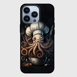 Чехол для iPhone 13 Pro Осьминог-повар, цвет: 3D-черный