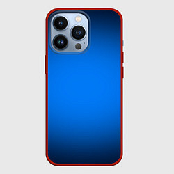 Чехол для iPhone 13 Pro Лазурный фон и черная виньетка, цвет: 3D-красный