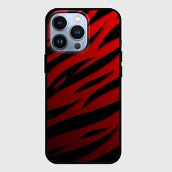 Чехол для iPhone 13 Pro Красный градиент - языки пламени, цвет: 3D-черный