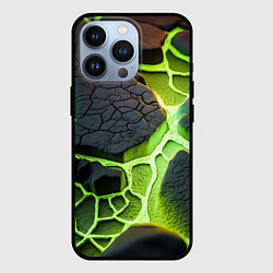 Чехол для iPhone 13 Pro Зеленая неоновая лава, цвет: 3D-черный