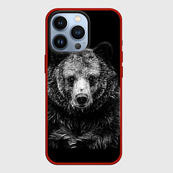 Чехол для iPhone 13 Pro Медведь тотем славян, цвет: 3D-красный