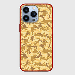 Чехол для iPhone 13 Pro Пустынный камуфляж, цвет: 3D-красный